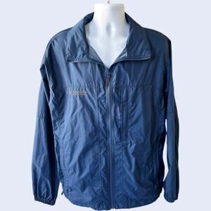 Columbia Sportswear Packable Windbreaker Jacket Large Blue Lightweight Nylon